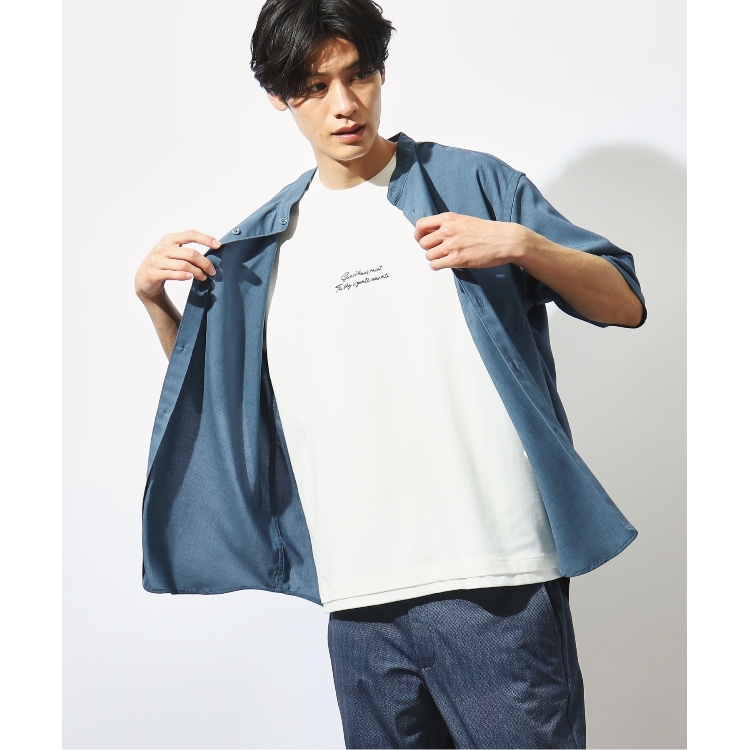 ザ ショップ ティーケー（メンズ）(THE SHOP TK(Men))の【吸水速乾/UVカット/接触冷感】テクリーノバンドカラー半袖シャツ