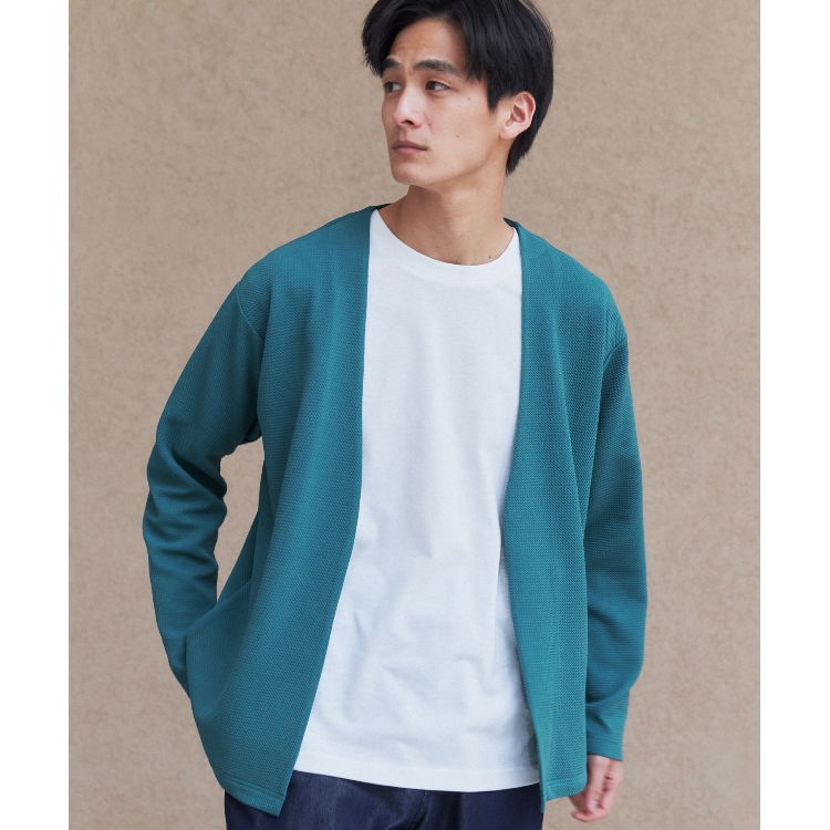 ザ ショップ ティーケー（メンズ）(THE SHOP TK(Men))の【カーディガン＋半袖Tシャツセットアイテム】ミニフクレアンサンブルカーディガン カーディガン/ボレロ