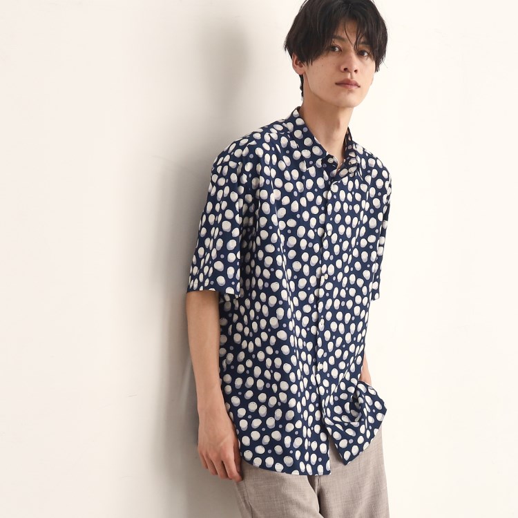 ザ ショップ ティーケー（メンズ）(THE SHOP TK(Men))のドットプリント半袖シャツ カジュアルシャツ