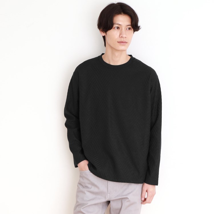 ザ ショップ ティーケー（メンズ）(THE SHOP TK(Men))のリンクスジャカード長袖Tシャツ ON／OFF兼用 Ｔシャツ