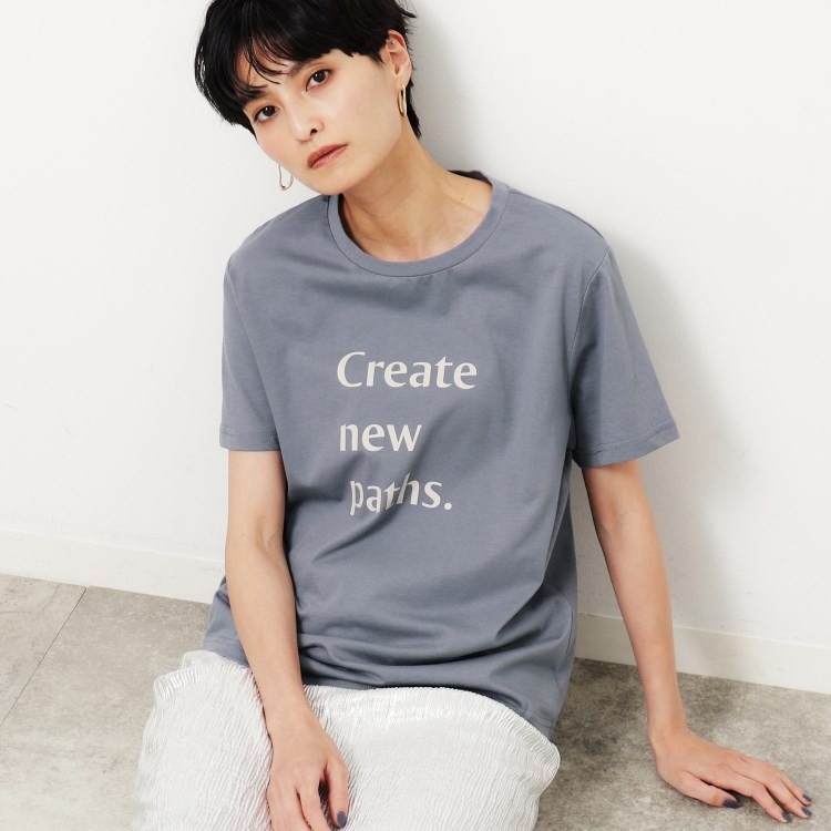 オペークドットクリップ(OPAQUE.CLIP)のロゴプリントTシャツ【洗濯機洗い可】 Ｔシャツ