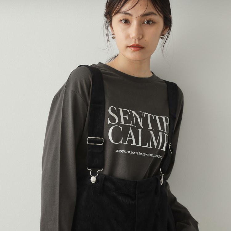 オペークドットクリップ(OPAQUE.CLIP)の箔ロゴプリント ロングTシャツ【洗濯機洗い可】 Ｔシャツ