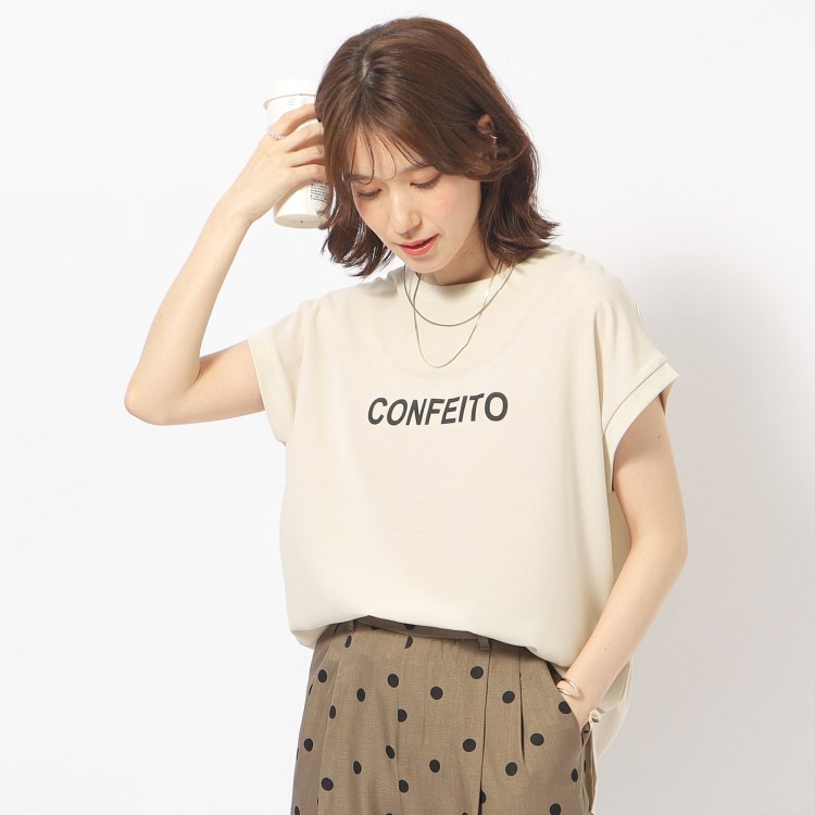 シューラルー/ドレスキップ(SHOO・LA・RUE/DRESKIP)の大人のフェミニンカジュアルに シアージョーゼットロゴTシャツ Ｔシャツ