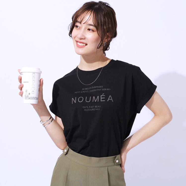 シューラルー/ドレスキップ(SHOO・LA・RUE/DRESKIP)の【洗える】USAコットン ロゴTシャツ Ｔシャツ