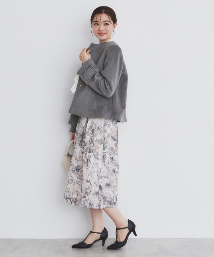 インデックス(index)の《5color/XS-LLsize》ウール混ノーカラーショートコート15