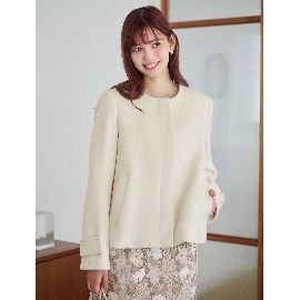 インデックス(index)の《5color/XS-LLsize》ウール混ノーカラーショートコート