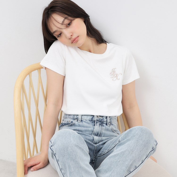 インデックス(index)のUV エンブレム刺繍コットンTシャツ【接触冷感/洗濯機洗い可】 Ｔシャツ