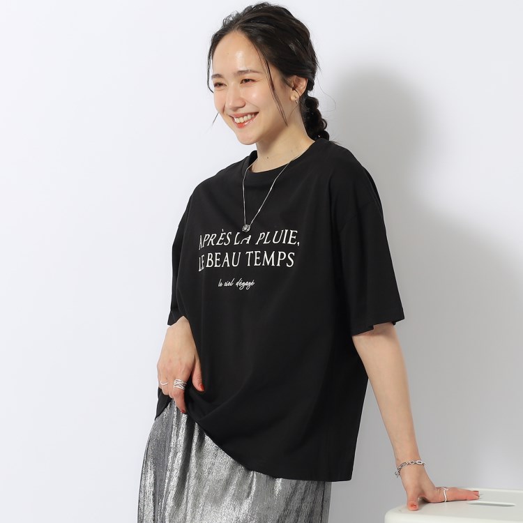 シューラルー(SHOO・LA・RUE)の【洗える/プチプラ/綿100％】グラフィック半袖ゆるTシャツ Ｔシャツ