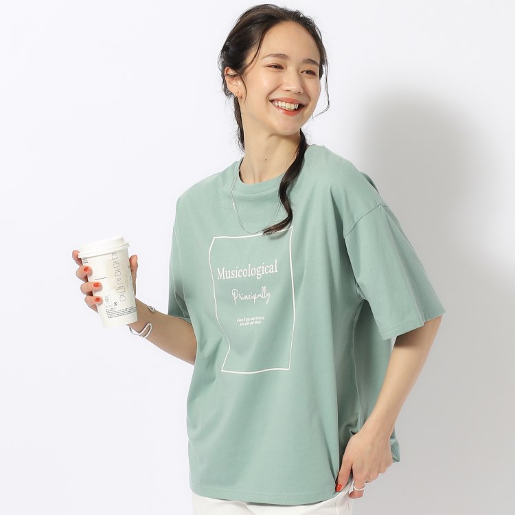 シューラルー(SHOO・LA・RUE)の【洗える/プチプラ/綿100％】グラフィック半袖ゆるTシャツ Ｔシャツ