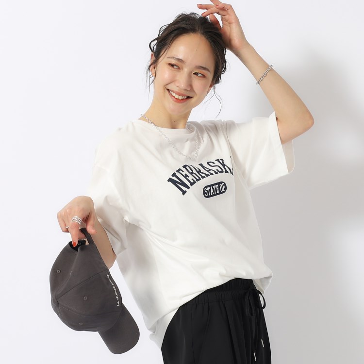 シューラルー(SHOO・LA・RUE)の【洗える/プチプラ/綿100％】グラフィック半袖ゆるTシャツ Ｔシャツ