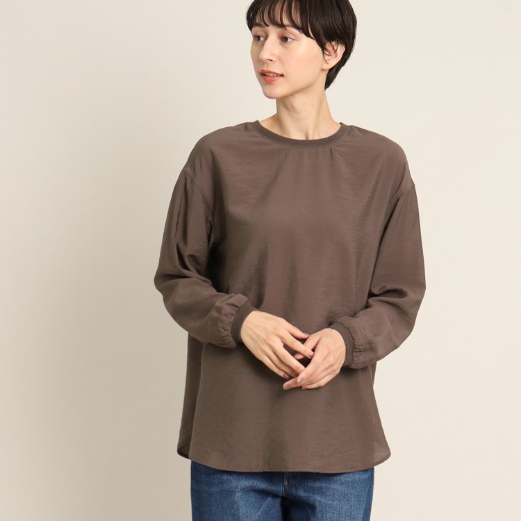 デッサン(レディース)(Dessin(Ladies))の【洗える】バックヘンリーネックリブ付ブラウス（XS～L） シャツ・ブラウス