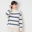 デッサン(レディース)(Dessin(Ladies))の【ハミルトンラムズウール・洗える】ケーブルボーダーニット（XS～L） ブルー(392)