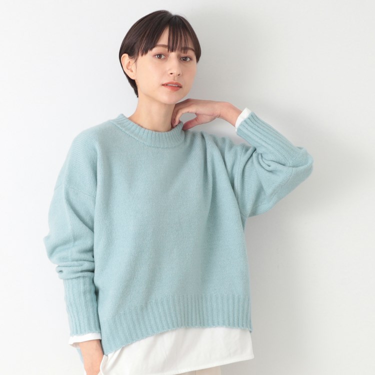 デッサン(レディース)(Dessin(Ladies))の【洗える】ショート丈ワイドクルーネックニット（XS～L） ニット/セーター