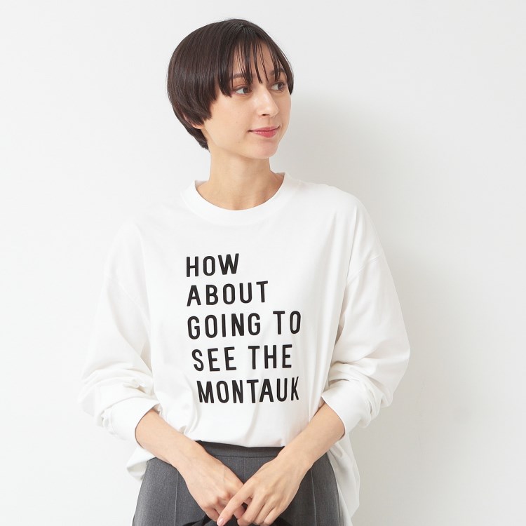 デッサン(レディース)(Dessin(Ladies))の【洗える】ロゴロングスリーブTシャツ カットソー