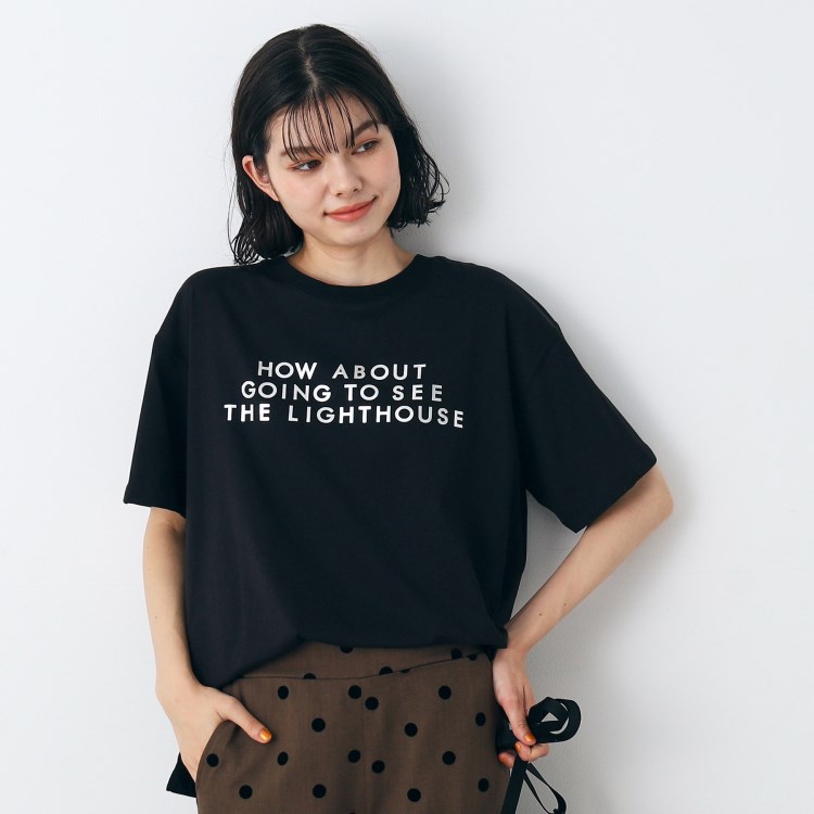 デッサン(レディース)(Dessin(Ladies))のレタード箔プリントTシャツ（XS～L） Ｔシャツ