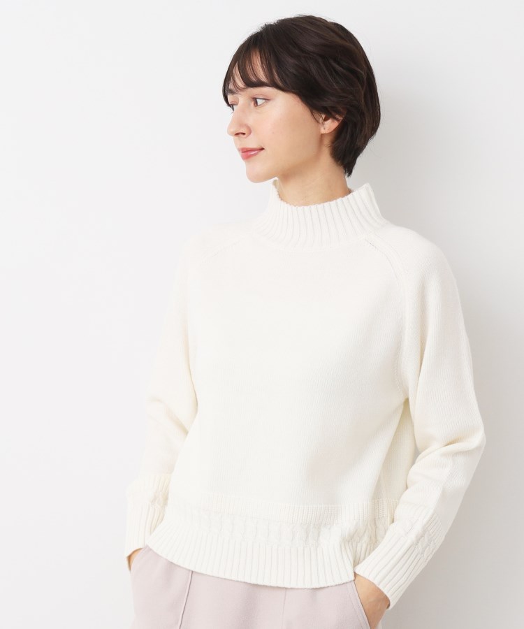 デッサン(レディース)(Dessin(Ladies))の【洗える】ハイネッククロップドニット（XS～L）10