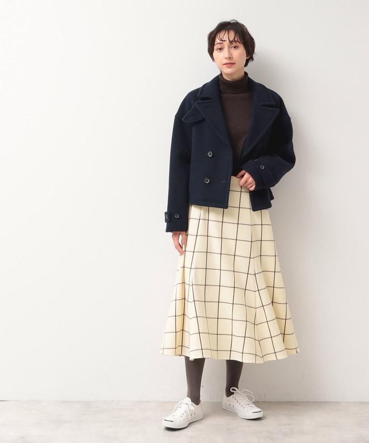 デッサン(レディース)(Dessin(Ladies))の【洗える】起毛チェック切替フレアースカート（XS～L）24