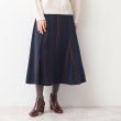 デッサン(レディース)(Dessin(Ladies))の【洗える】起毛チェック切替フレアースカート（XS～L） ネイビー(394)