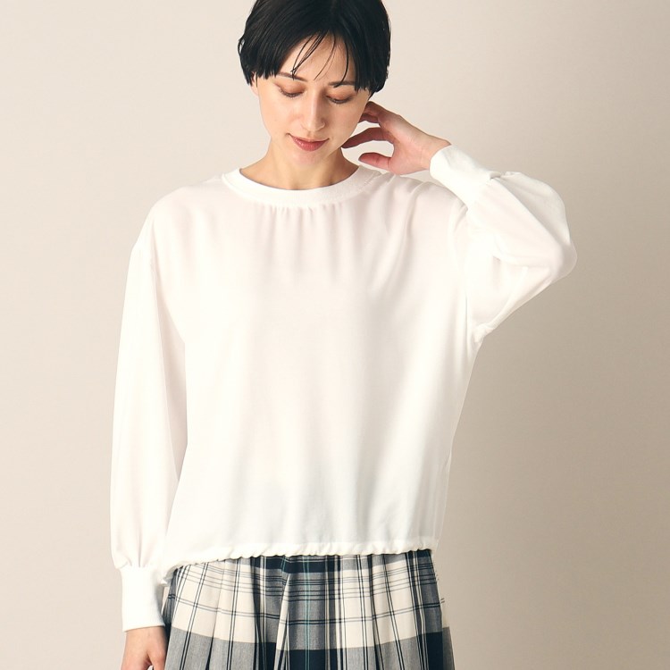 デッサン(レディース)(Dessin(Ladies))の【着回ししやすい・洗える】後ろボタンリブ付きブラウス（XS～L） シャツ・ブラウス