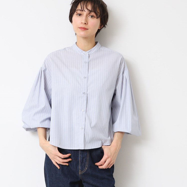 デッサン(レディース)(Dessin(Ladies))の【洗える】バンドカラーストライプシャツ（XS～L） シャツ・ブラウス