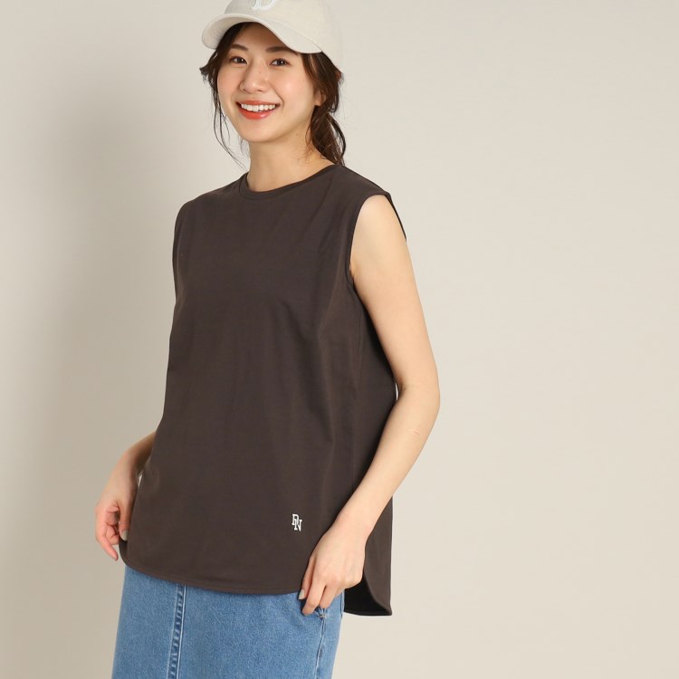 デッサン(レディース)(Dessin(Ladies))の【洗える】シャツテールスリーブレスカットソー<XS~L> カットソー