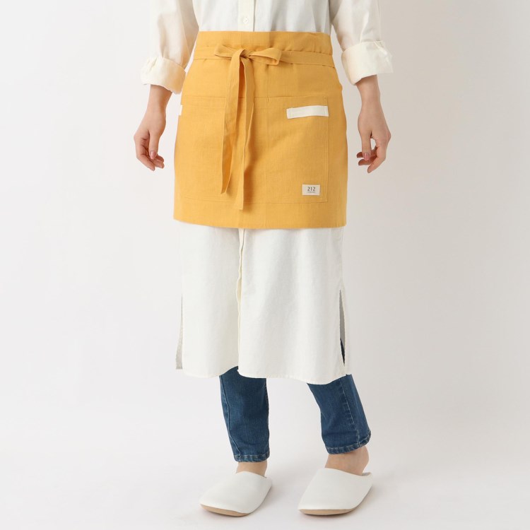 トゥーワントゥーキッチンストア(212 KITCHEN STORE)のリネンコットン カフェエプロン YE ＜212Kオリジナル＞ エプロン・その他ファブリック