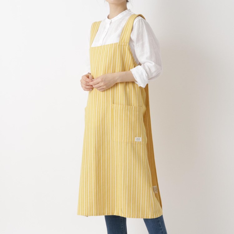 トゥーワントゥーキッチンストア(212 KITCHEN STORE)の◆Simple Stripe フルエプロン YE  ＜212Kオリジナル＞ エプロン・その他ファブリック