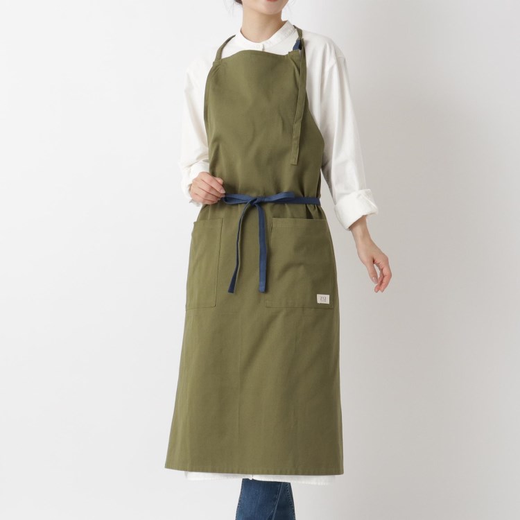 トゥーワントゥーキッチンストア(212 KITCHEN STORE)の◆TWOTONE CANVAS フルエプロン OLV  ＜212Kオリジナル＞ エプロン・その他ファブリック