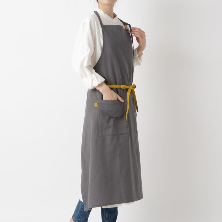 トゥーワントゥーキッチンストア(212 KITCHEN STORE)の◆TWOTONE CANVAS フルエプロン DGY  ＜212Kオリジナル＞ エプロン・その他ファブリック