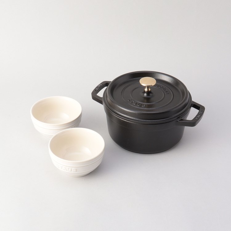 トゥーワントゥーキッチンストア(212 KITCHEN STORE)の◆Staub R20cmブラック＋ボウル×2ps セット  ＜staub ストウブ＞ 鍋