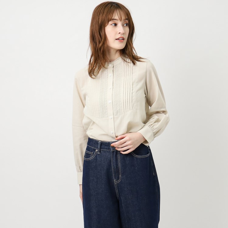 ローラアシュレイ(LAURA ASHLEY)の【洗える】ピンタックレースブラウス シャツ・ブラウス