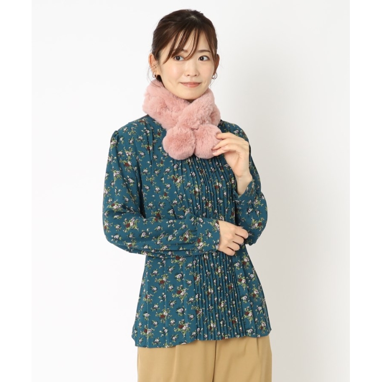 ローラアシュレイ(LAURA ASHLEY)の【フェイクファー】ポンポンフェィクファー ストール・マフラー