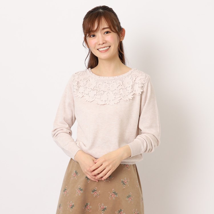 ローラアシュレイ(LAURA ASHLEY)の【洗える】フラワーレースニット ニット/セーター