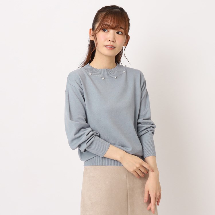 ローラアシュレイ(LAURA ASHLEY)の【洗える】フェイクパール付きニット ニット/セーター