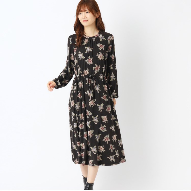 ローラアシュレイ(LAURA ASHLEY)の【大好評！限定着数　再々入荷！WEB限定/洗える】イーナズガーデン柄 ジャージーワンピース ミドルワンピース