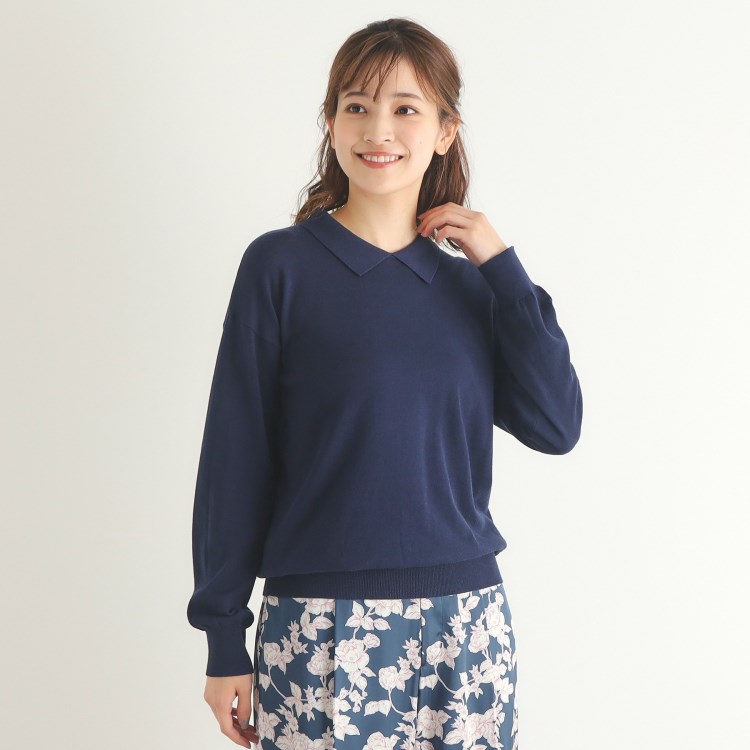 ローラアシュレイ(LAURA ASHLEY)の【4colors／Lサイズあり／コットン混／クレリックデザインあり】プルオーバーニット ニット/セーター