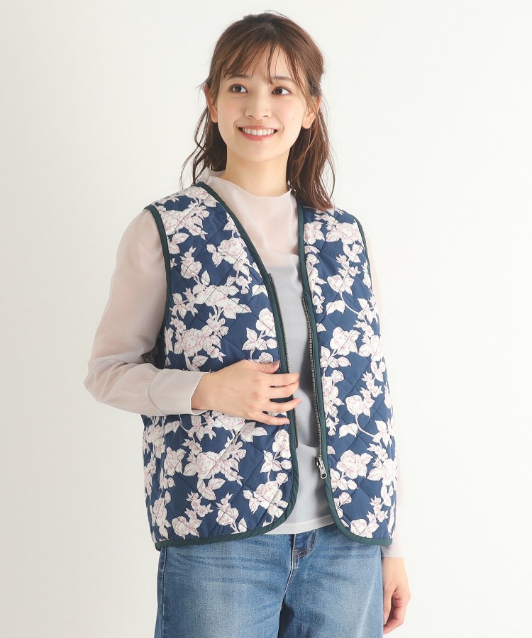 ローラアシュレイ(LAURA ASHLEY)の【リバーシブルベスト／ライナー取り外し可／同柄アイテムあり】ポリントン ローゼズ ステンカラーコート4