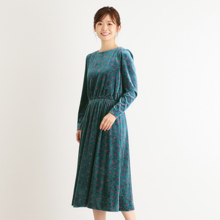 ローラアシュレイ(LAURA ASHLEY)の【ベルベット】ランナム柄 ワンピース マキシ・ロングワンピース