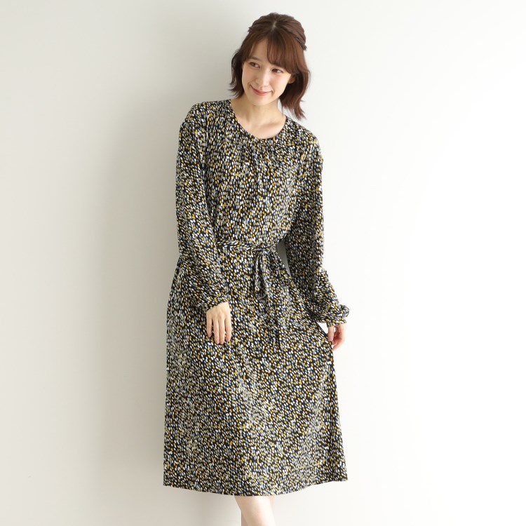 ローラアシュレイ(LAURA ASHLEY)の【WEB限定／洗える／ジャージ素材】ペブルス柄ワンピース ミドルワンピース