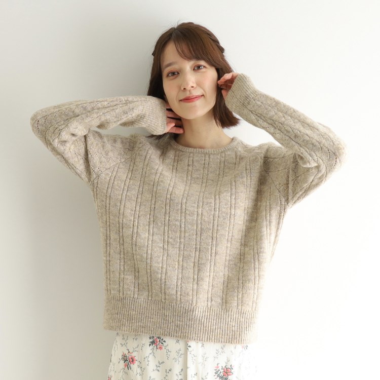 ローラアシュレイ(LAURA ASHLEY)の【モヘヤ混／透かし編み／4colors】プルオーバーニット ニット/セーター