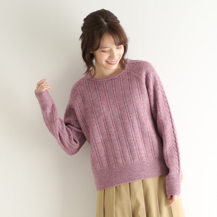 ローラアシュレイ(LAURA ASHLEY)の【モヘヤ混／透かし編み／4colors】プルオーバーニット ニット/セーター