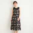 ローラアシュレイ(LAURA ASHLEY)の【慶事・パーティにおすすめ！】ローズモア柄 シャンタンワンピース ブラック(119)