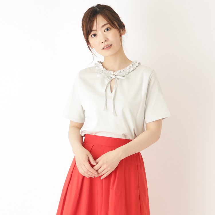 ローラアシュレイ(LAURA ASHLEY)の【2WAY/日本製/6color/WEB限定カラー追加/コットン100％】フリルカラーTシャツ Ｔシャツ