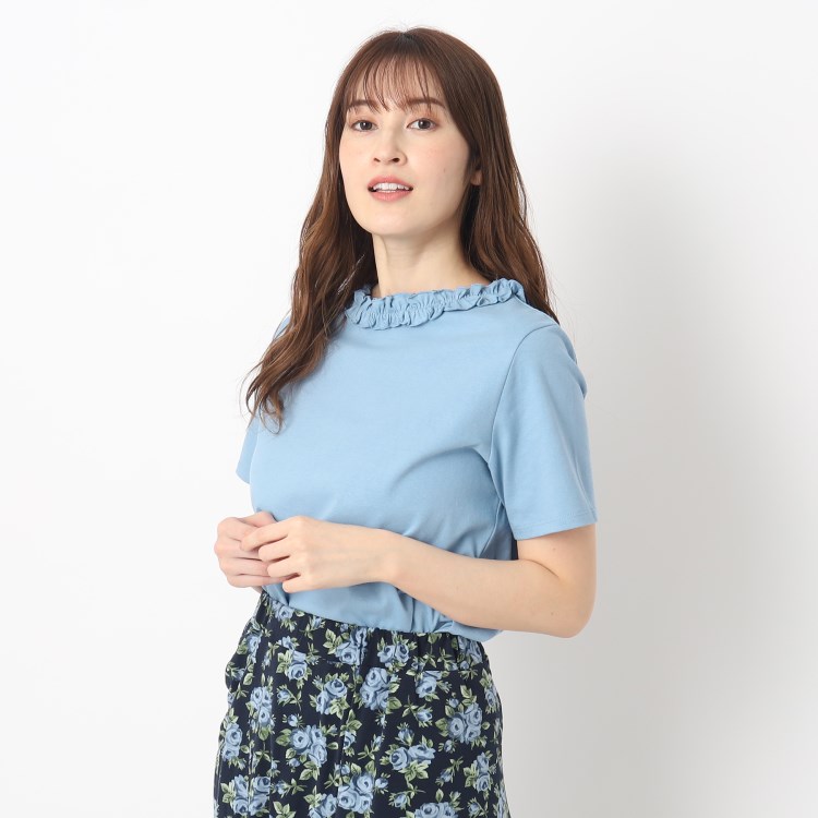 ローラアシュレイ(LAURA ASHLEY)の【2WAY/日本製/6color/WEB限定カラー追加/コットン100％】フリルカラーTシャツ Ｔシャツ