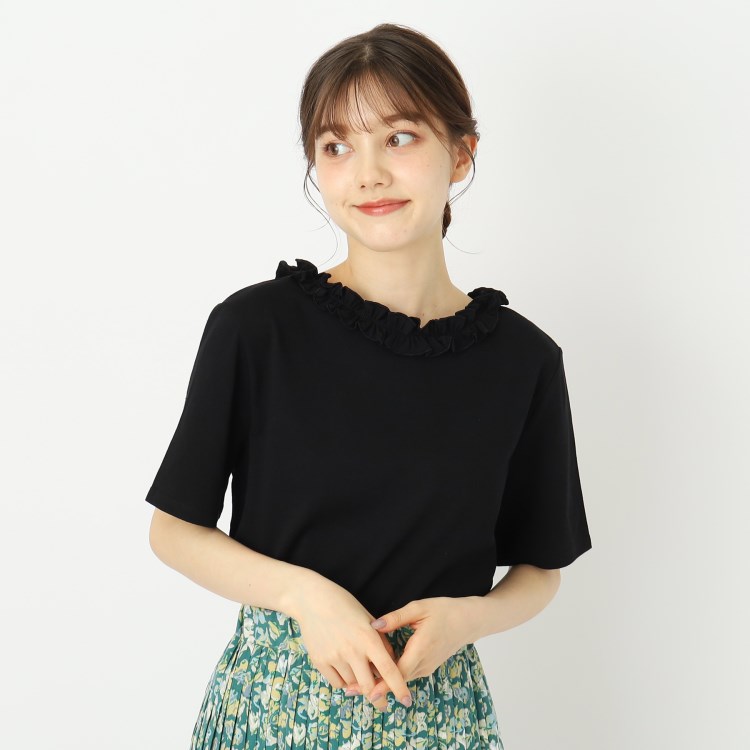 ローラアシュレイ(LAURA ASHLEY)の【2WAY/日本製/6color/WEB限定カラー追加/コットン100％】フリルカラーTシャツ Ｔシャツ