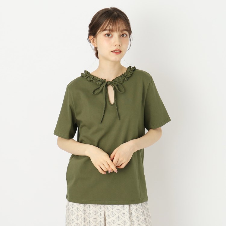 ローラアシュレイ(LAURA ASHLEY)の【2WAY/日本製/6color/WEB限定カラー追加/コットン100％】フリルカラーTシャツ Ｔシャツ