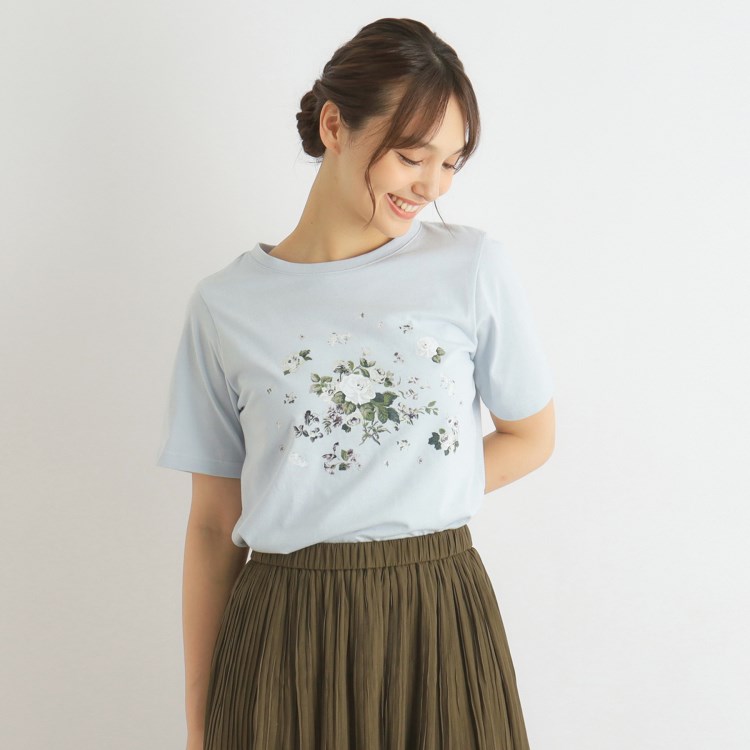 ローラアシュレイ(LAURA ASHLEY)の【コットン100％】スキャタードプリントTシャツ Ｔシャツ