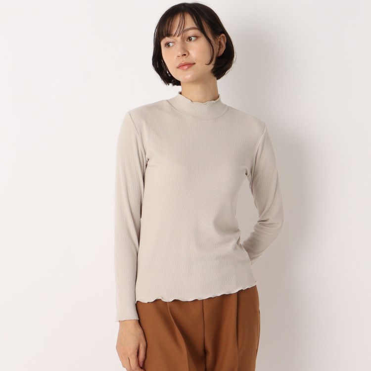 ローラアシュレイ(LAURA ASHLEY)の【洗える】裏起毛メローエッジハイネックリブTシャツ カットソー