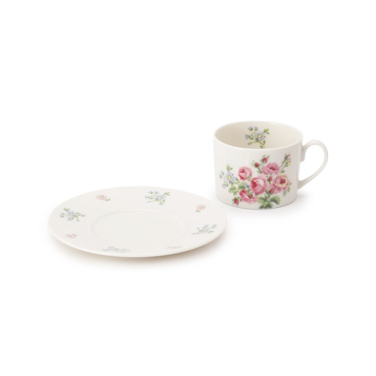 ローラアシュレイホーム(LAURA ASHLEY HOME)のバンチェッドロージズ柄　カップ＆ソーサ― コーヒー･ティーグッズ