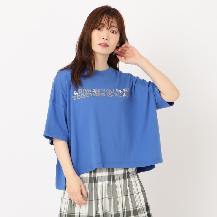 ザンパ(ZAMPA)の【五分袖】スパンコール使いロゴワイドTシャツ Ｔシャツ